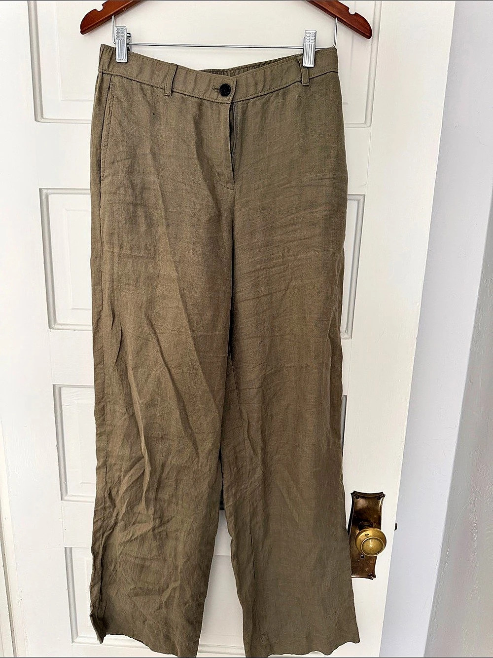 J.Crew Soleil pant in linen Wide Leg Pants Khaki Small Tall